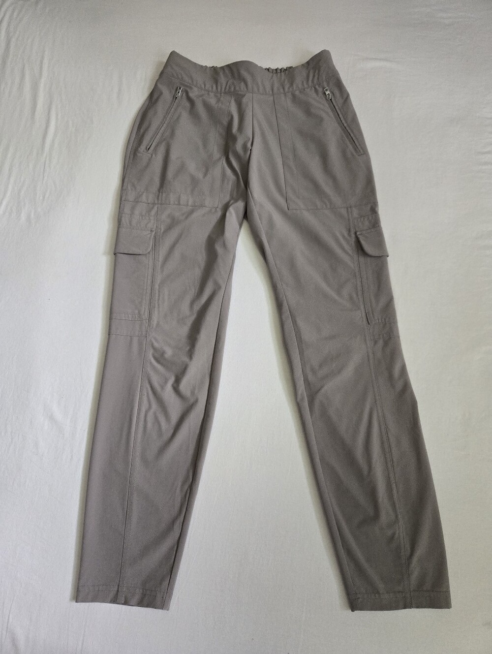 Athleta Cargo Joggers Crop Pants Elastic Waist Gray Size 2